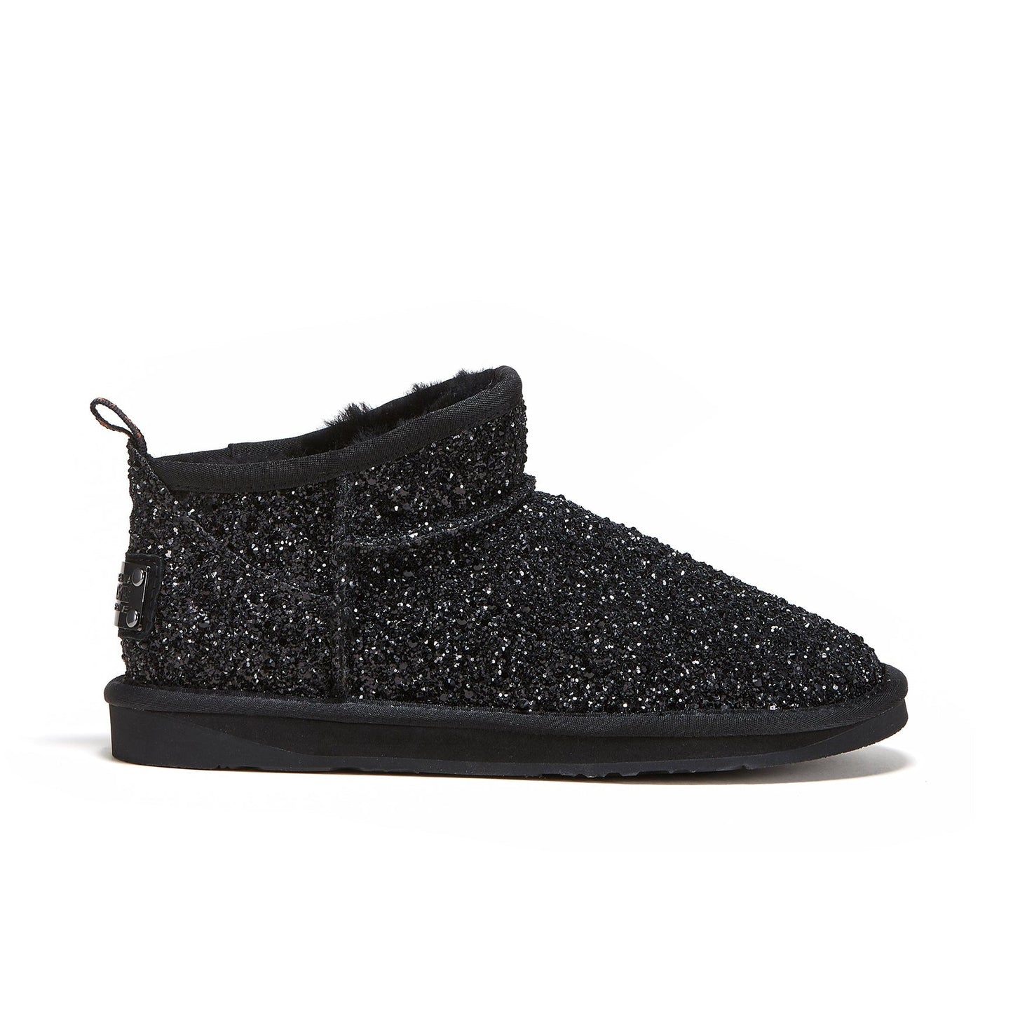 Glitter Extra Short Sheepskin Boot COSY Ultra Black