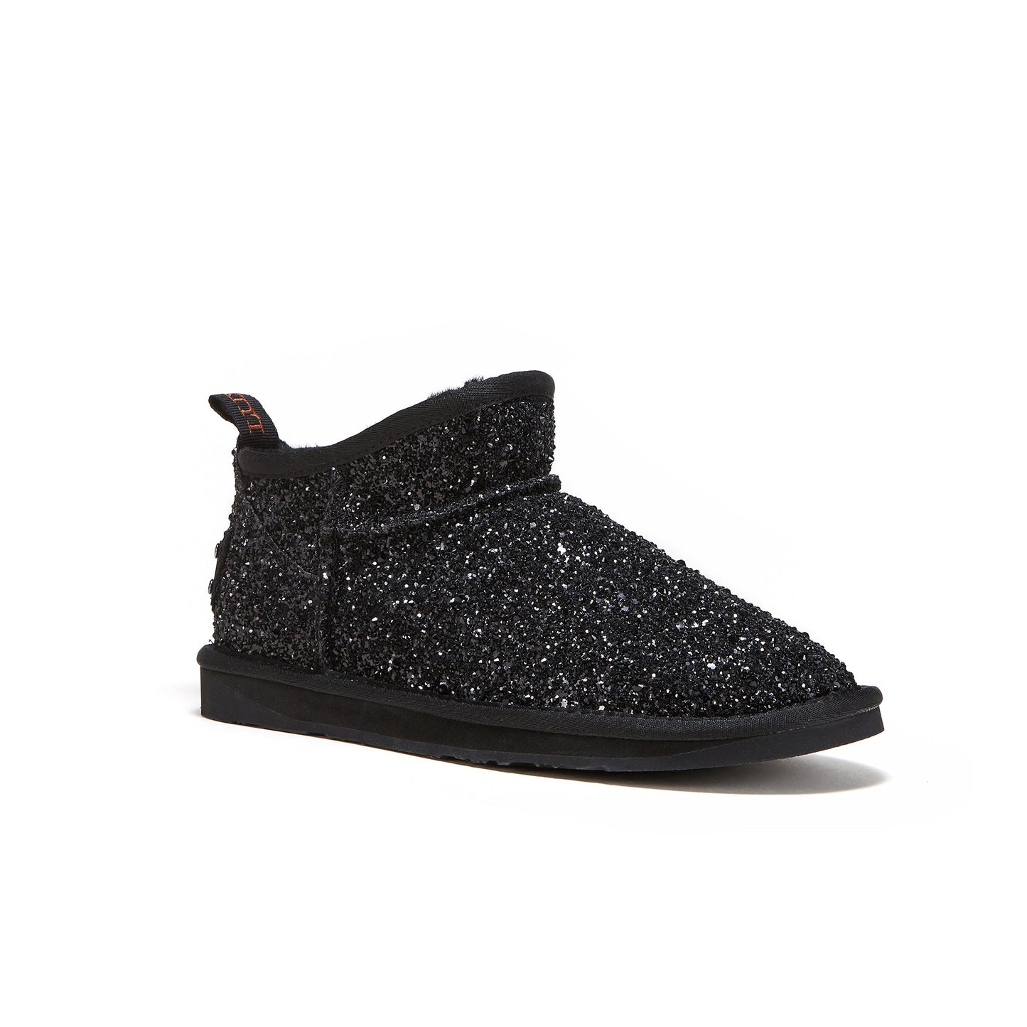 Glitter Extra Short Sheepskin Boot COSY Ultra Black