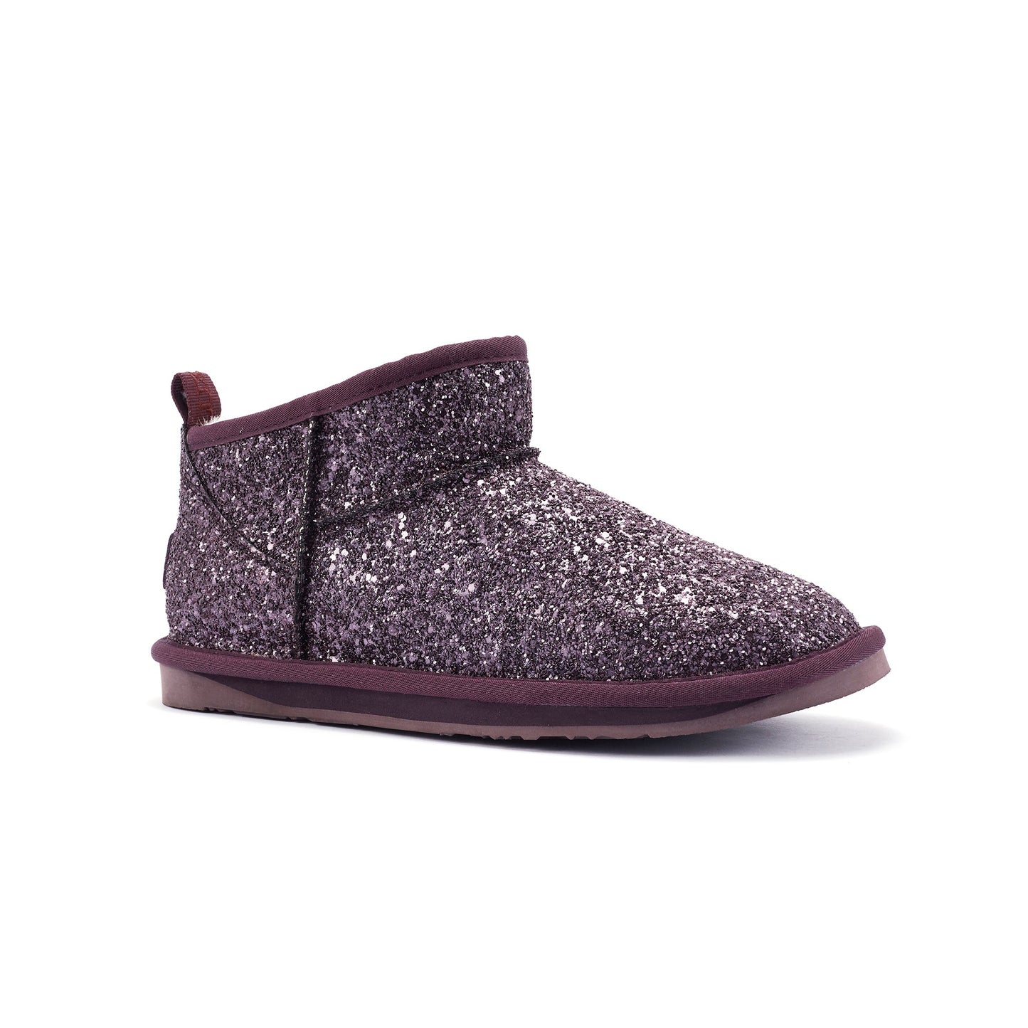 Cosy Ultra Short Glitter Plum Sheepskin Boot Australia Luxe Collective
