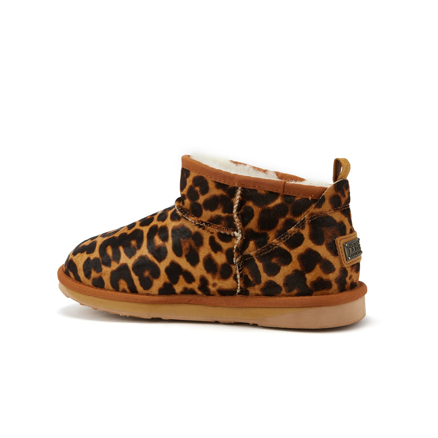 Cosy Ultra Short Leopard Pull On Sheepskin Boot Australia Luxe Collective