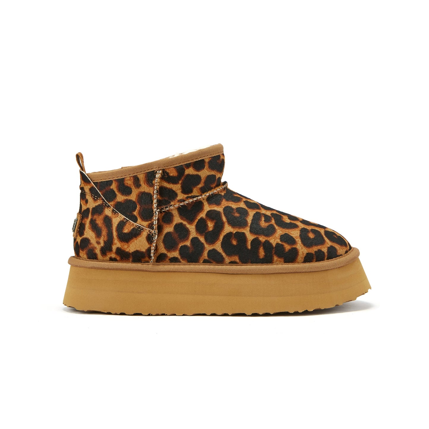 Cosy Ultra Short Platform Leopard Printed Cowskin Shoes Australia Luxe Collective