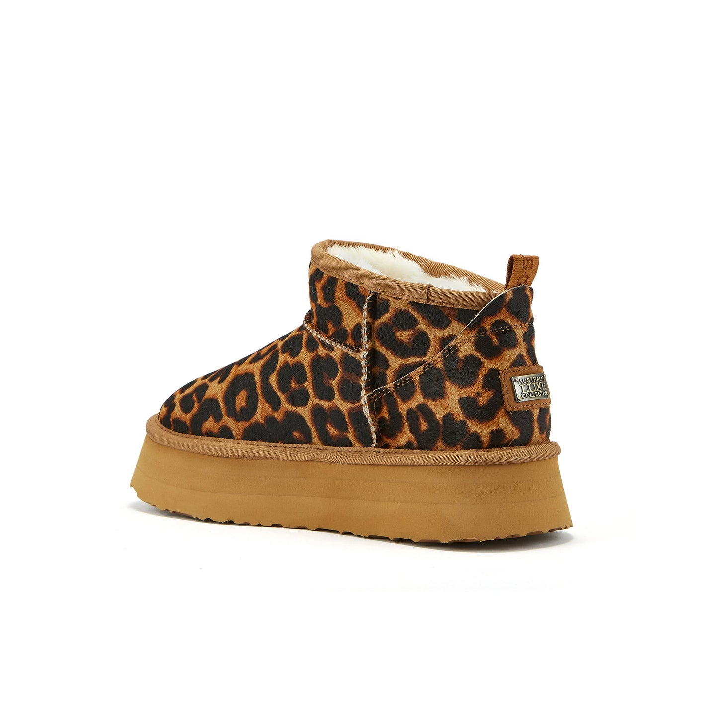 Cosy Ultra Short Platform Leopard Printed Cowskin Shoes Australia Luxe Collective