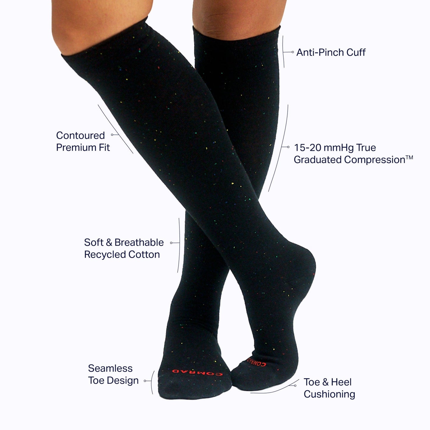 Recycled Cotton Compression Socks Galaxy