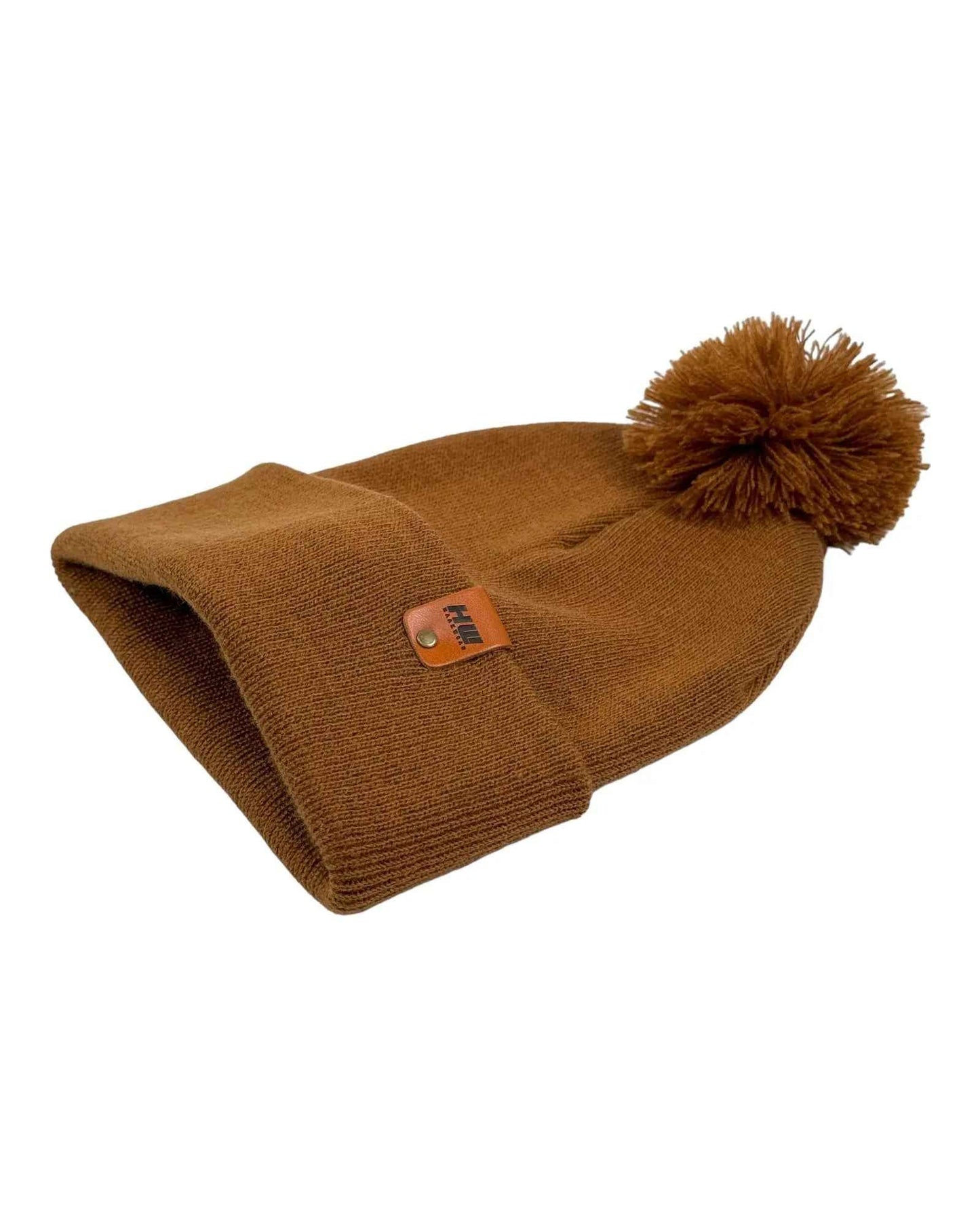 PomPom Beanie Camel Brown Winter Hat CPP1 HAAKWEAR