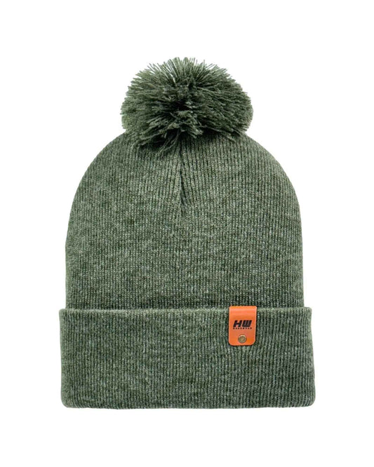 PomPom Forest Green Beanie CPP1 HAAKWEAR Made in USA