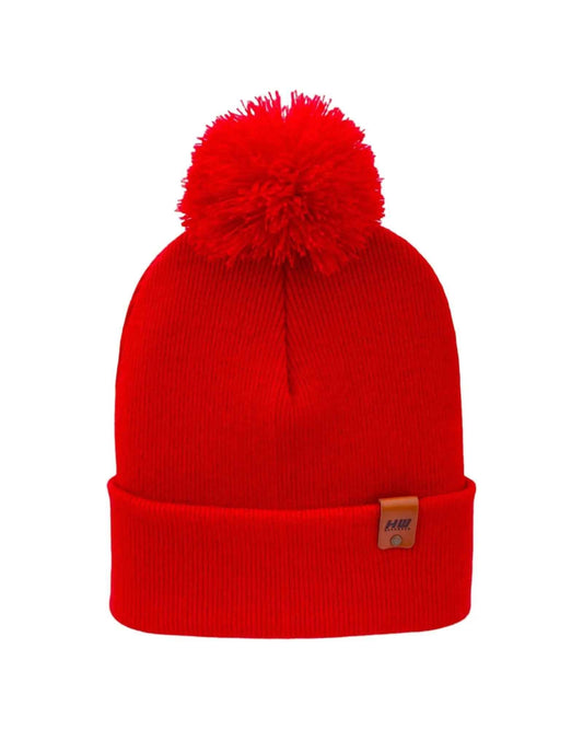 Pom Pom Scarlet Red Beanie HAAKWEAR USA