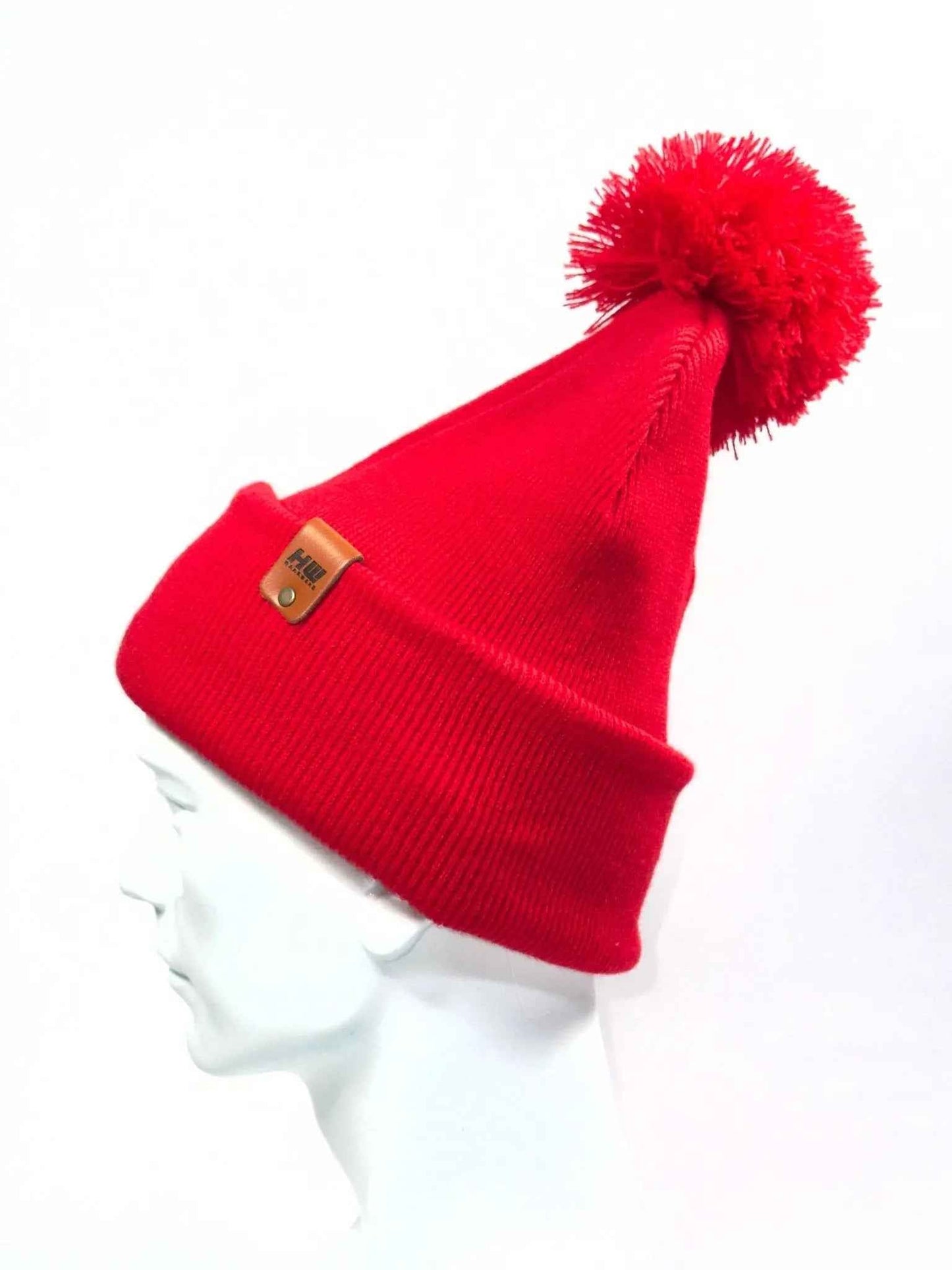 Pom Pom Scarlet Red Beanie HAAKWEAR USA