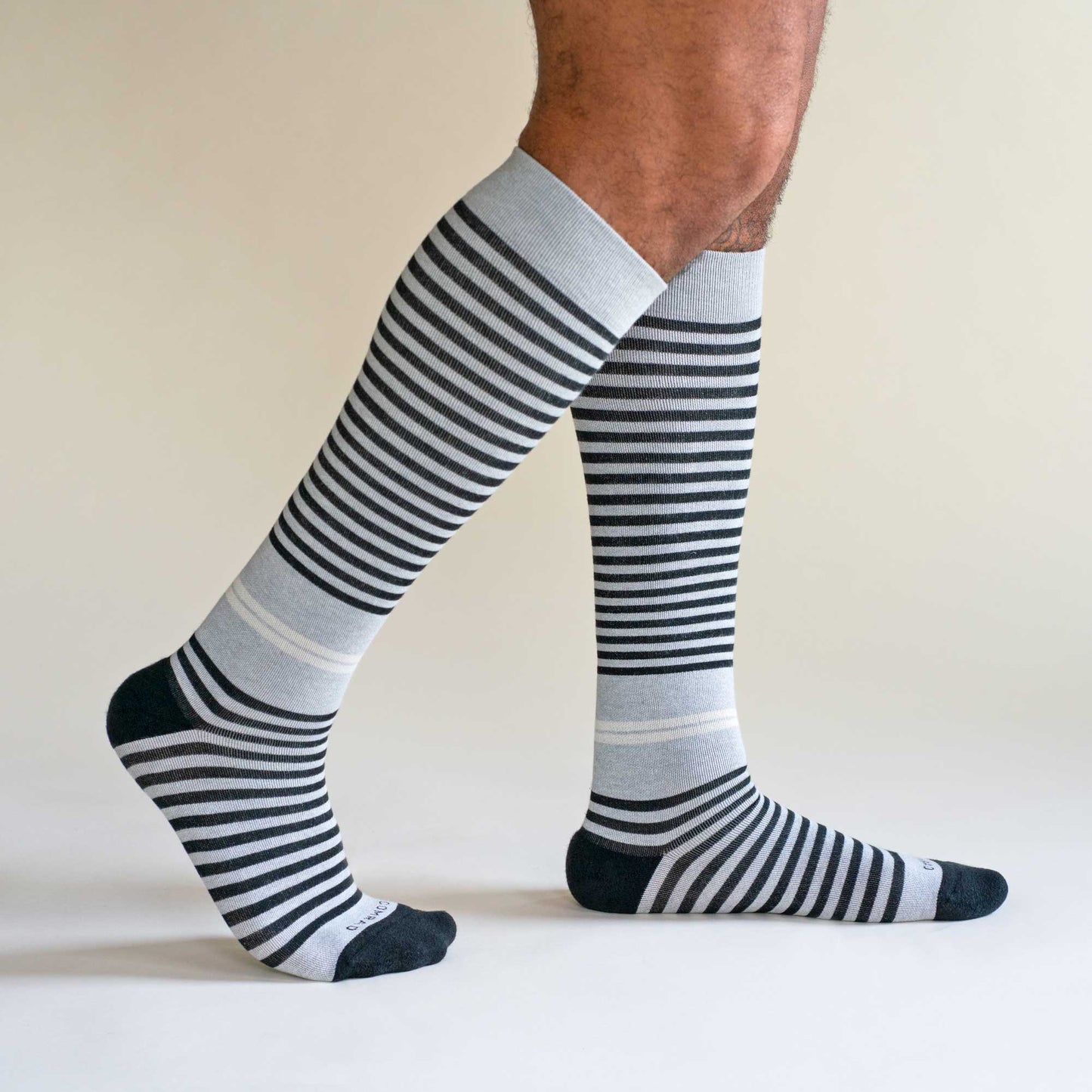 Cotton Tencel Graduated Compression Socks Black/Grey Comrad