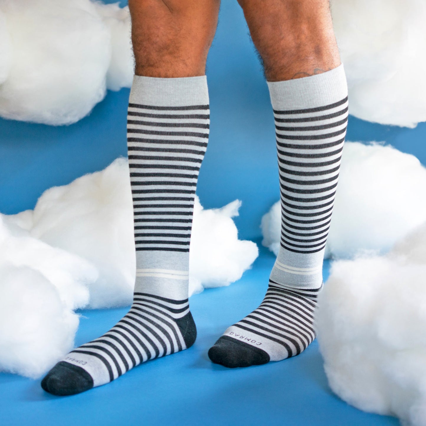 Cotton Tencel Graduated Compression Socks Black/Grey Comrad