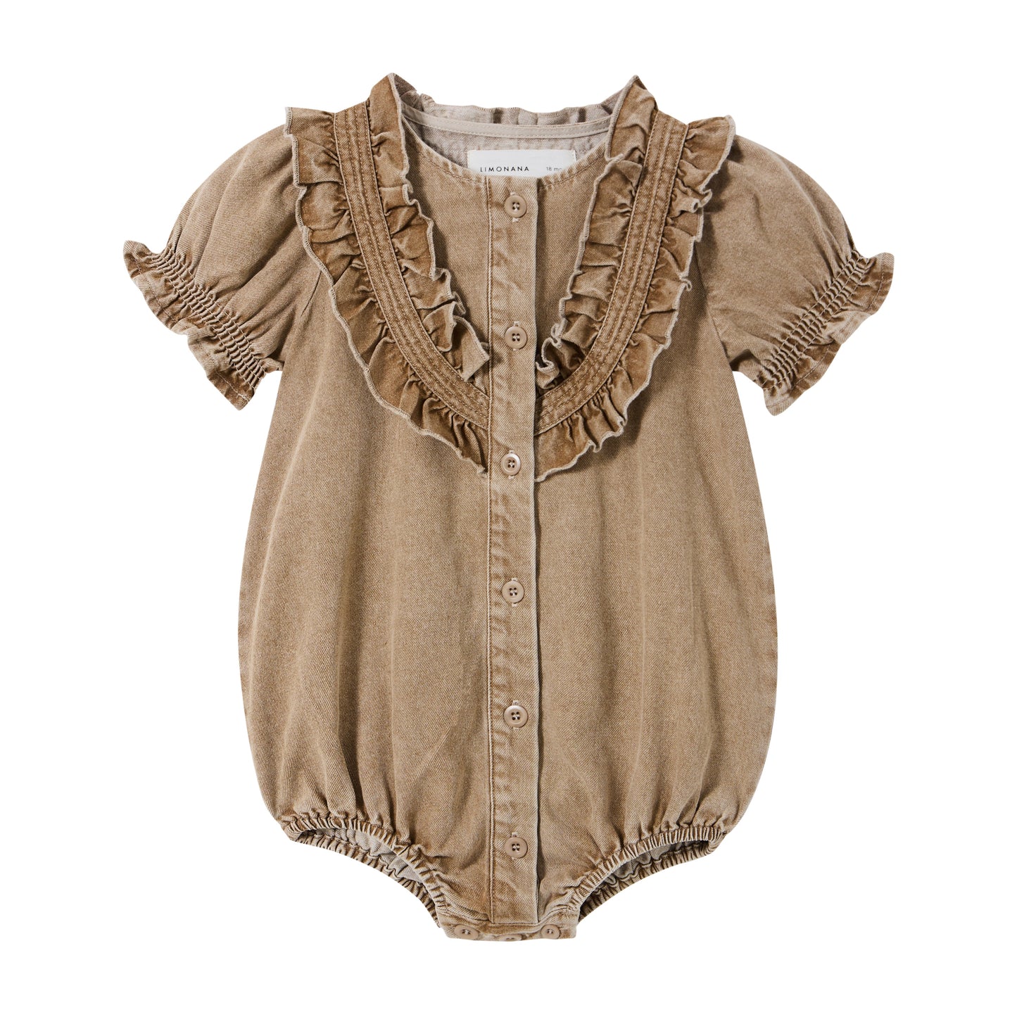 Tan Wash Girls Romper