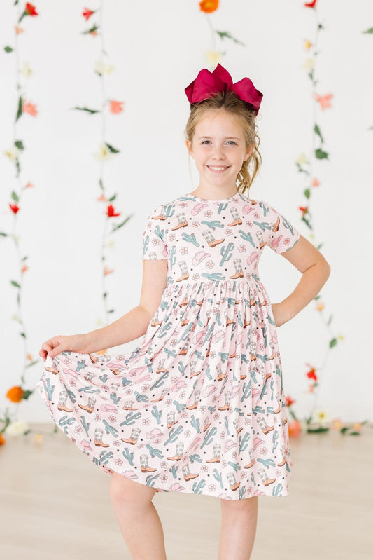 Cactus Cowgirl Twirly Pocket S/S Dress