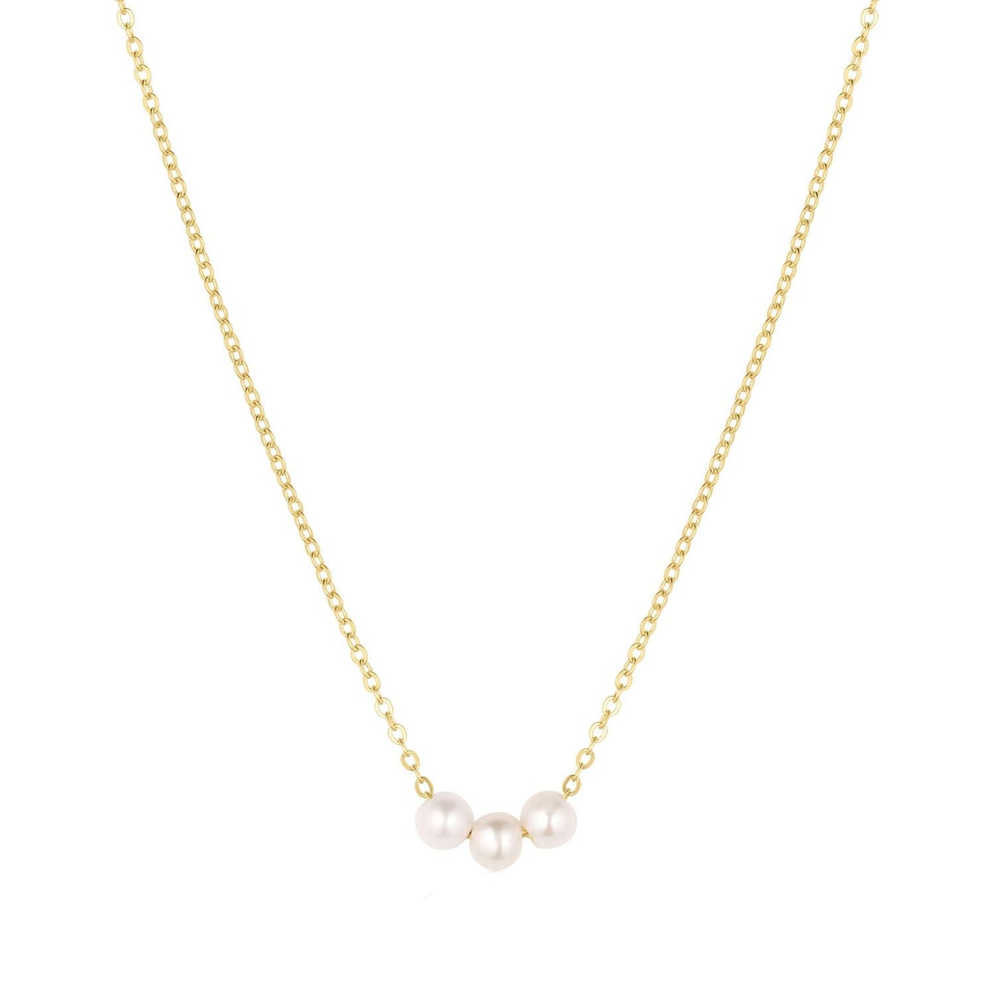 Caroline Necklace 14k Gold Filled or Sterling Silver Chain with Freshwater Pearls