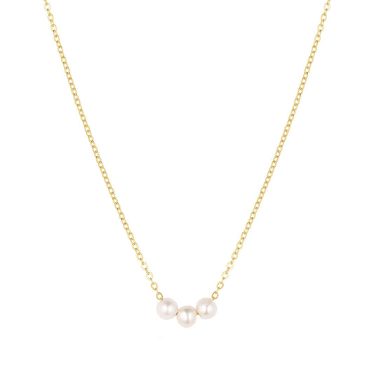 Caroline Necklace 14k Gold Filled or Sterling Silver Chain with Freshwater Pearls