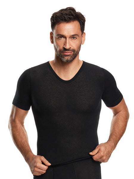 Cashmere and Silk Short Sleeve Base Layer Shirt Men's