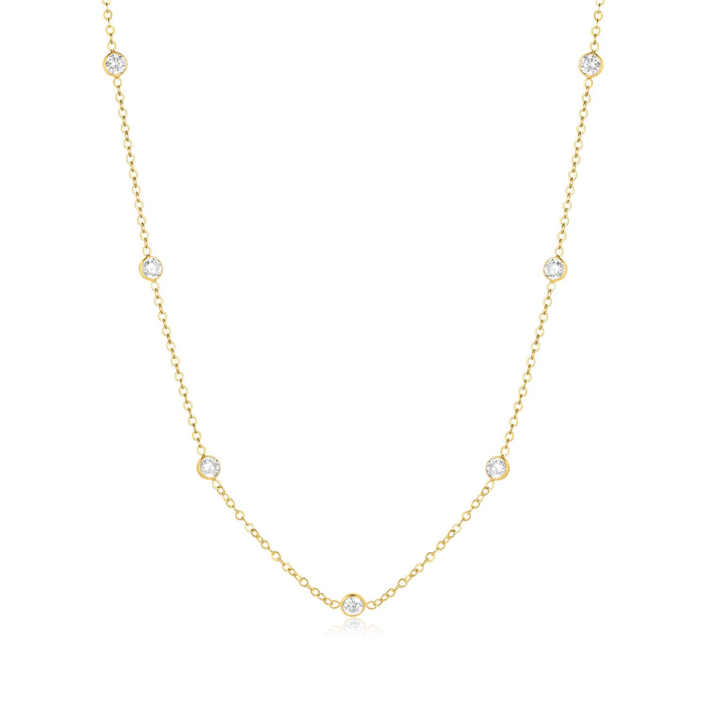 14k Gold Filled 4mm Cubic Zirconia Necklace Faye