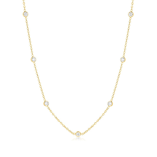 14k Gold Filled 4mm Cubic Zirconia Necklace Faye
