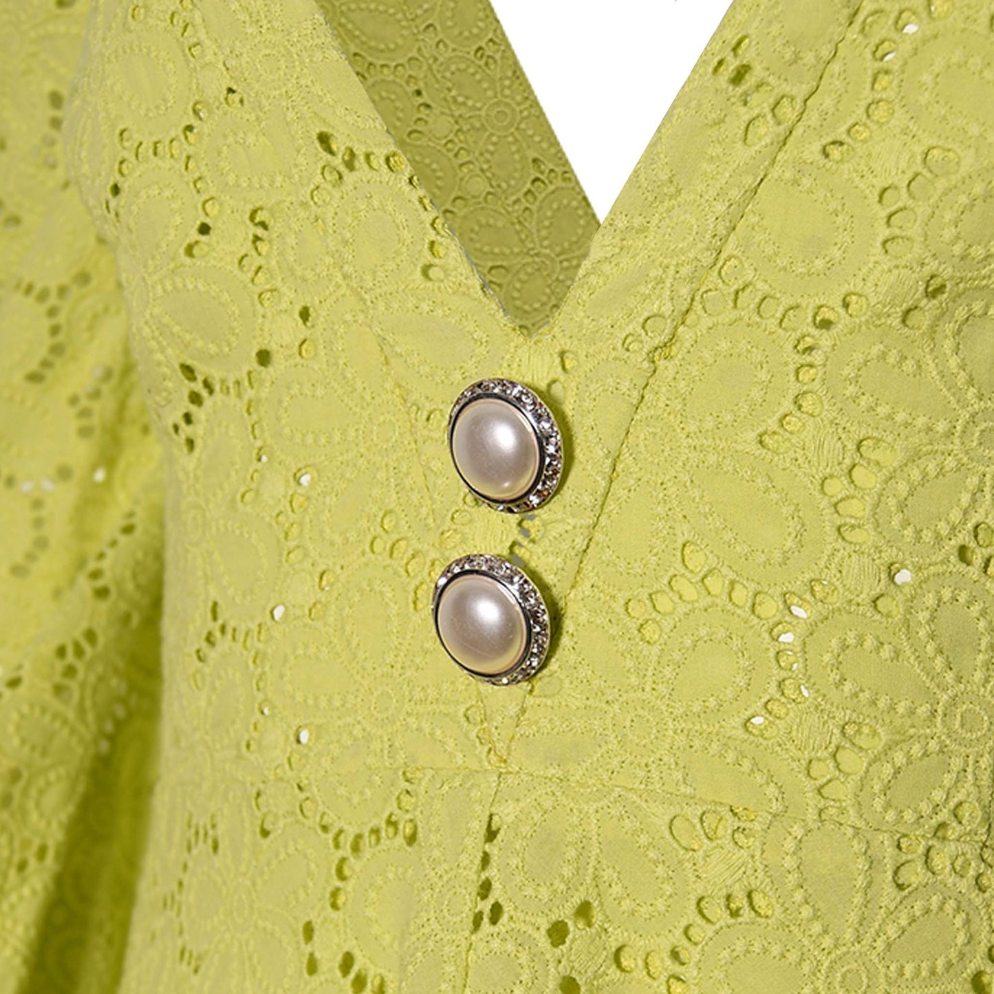 Lime Green Eyelet Long Dress Verna