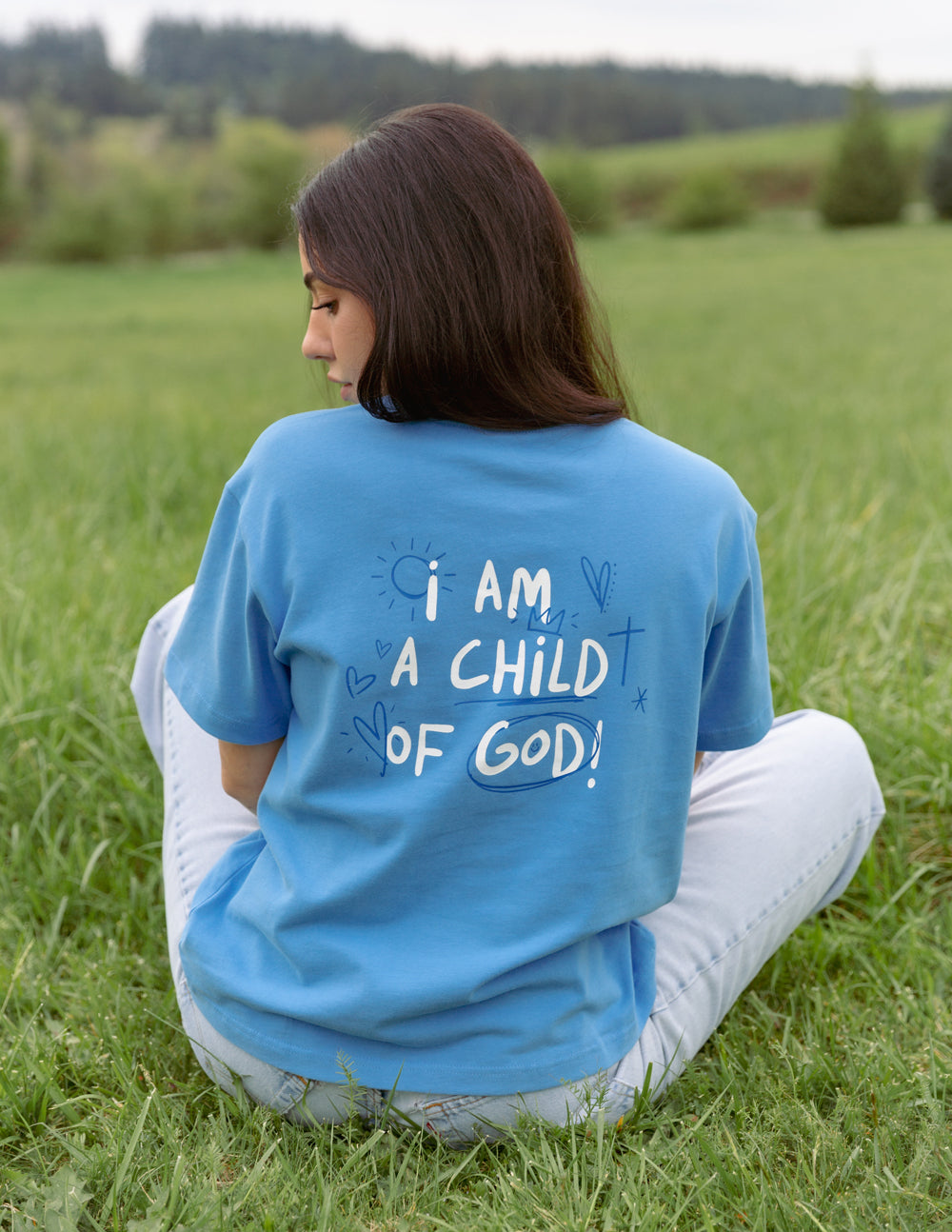 Electric Blue Oversized Unisex Tee Child of God