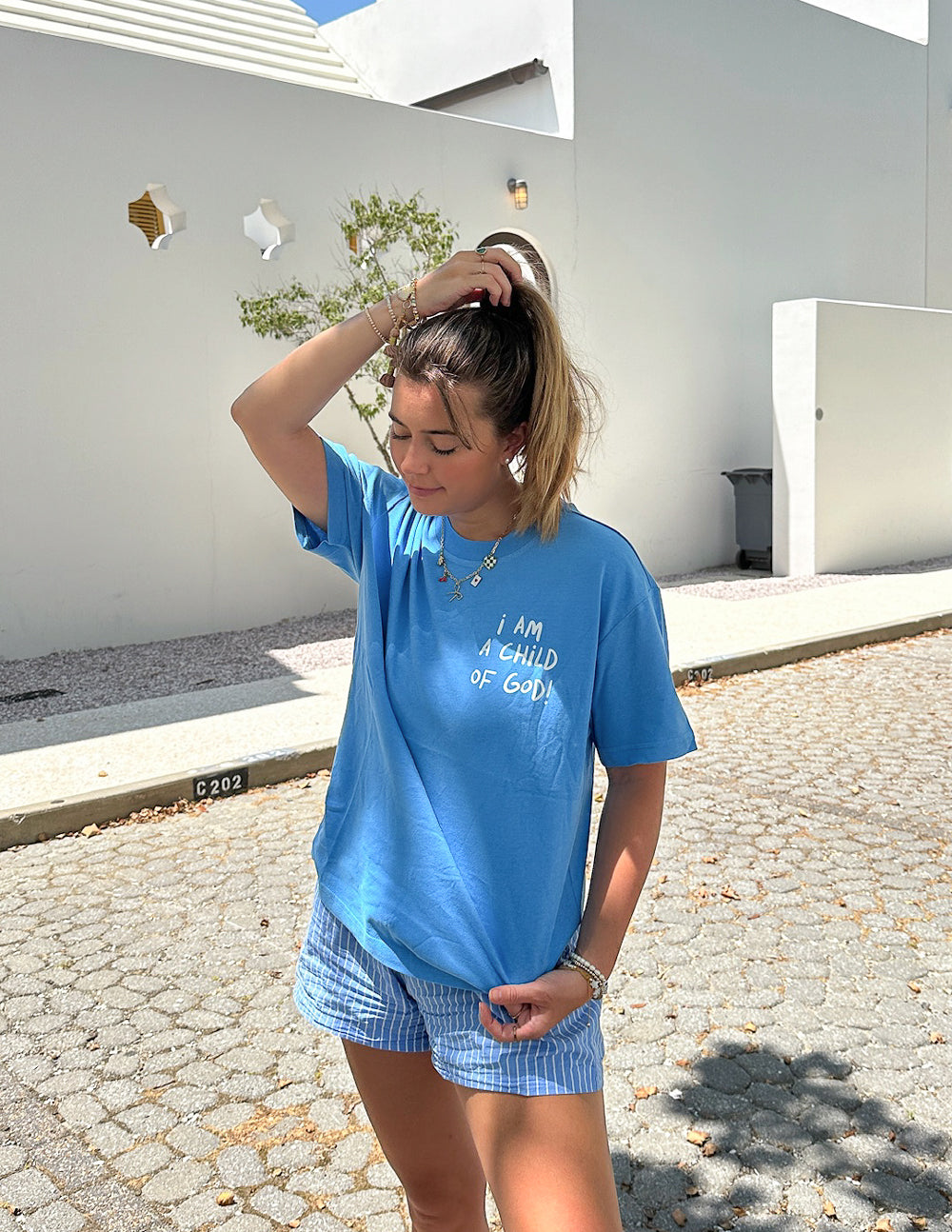 Electric Blue Oversized Unisex Tee Child of God
