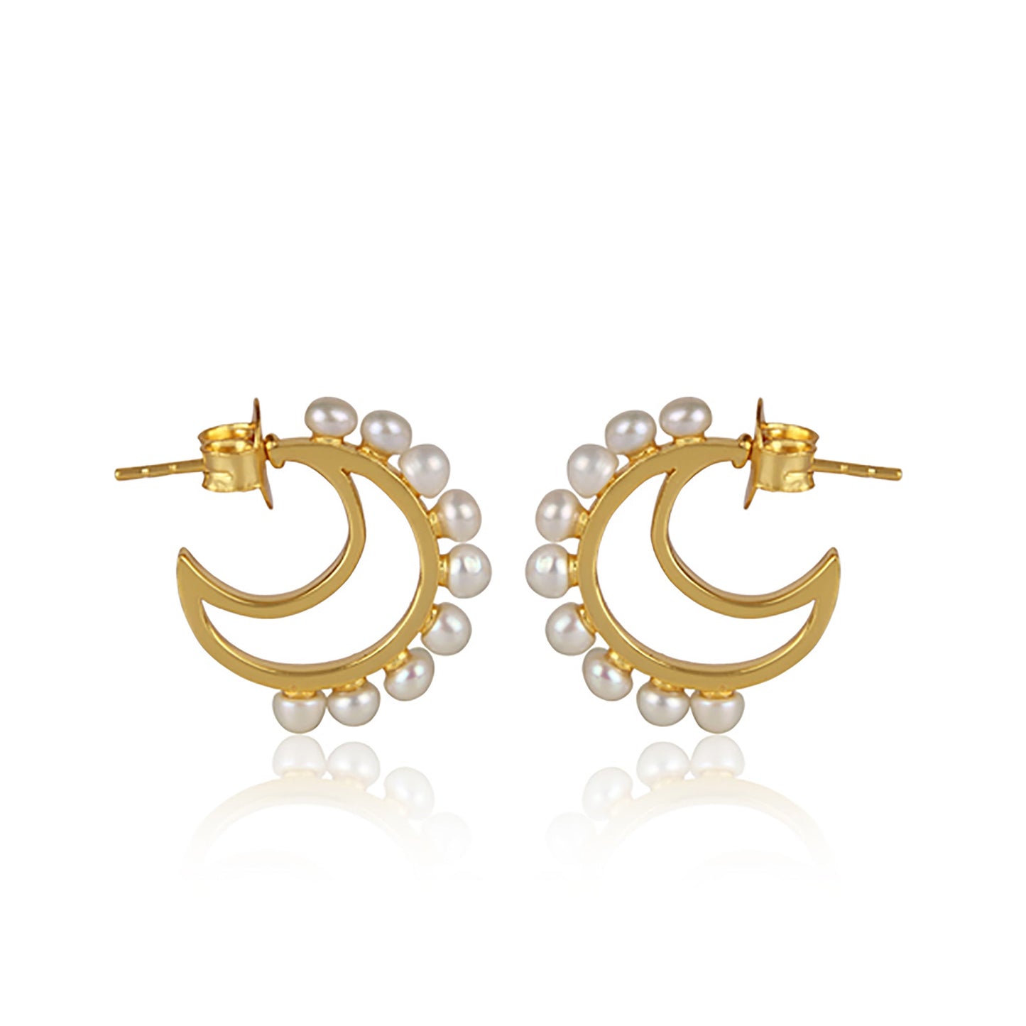 Luna Hoop Earrings - Pearl