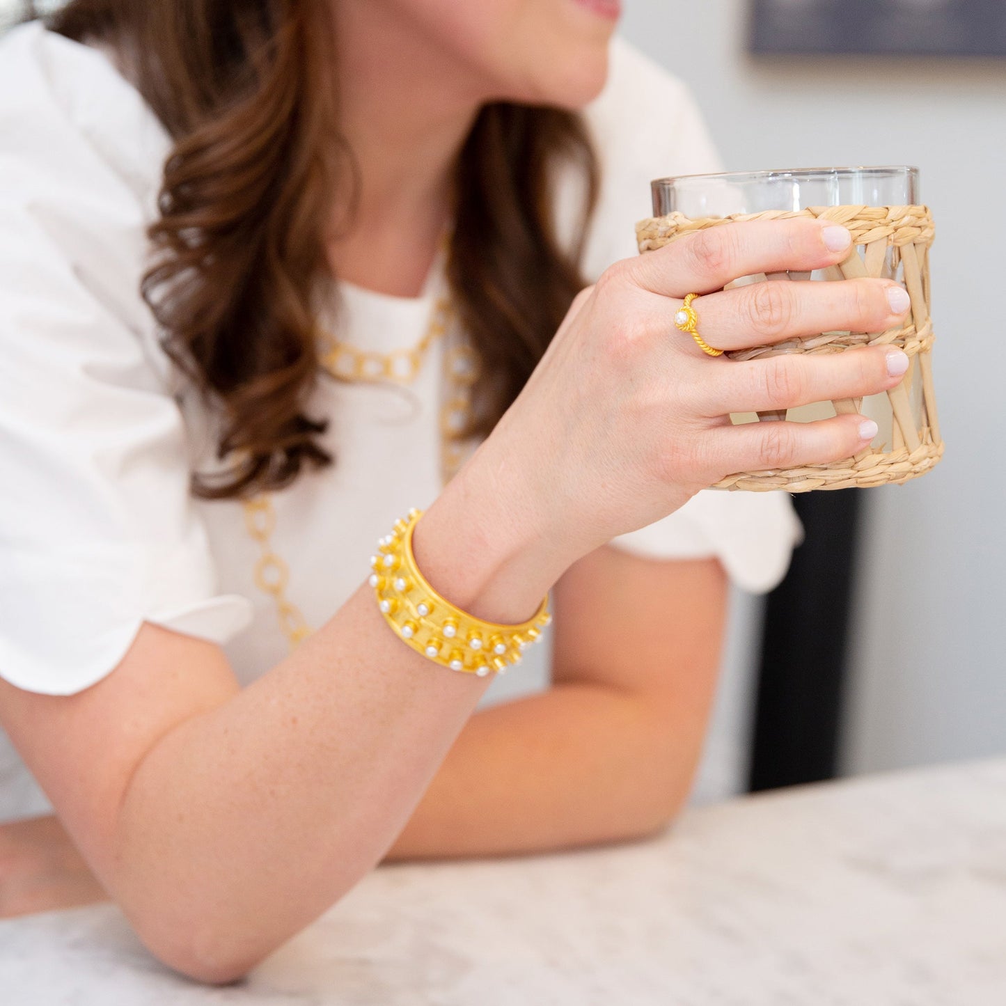 Ray of Light Cuff - Pearl