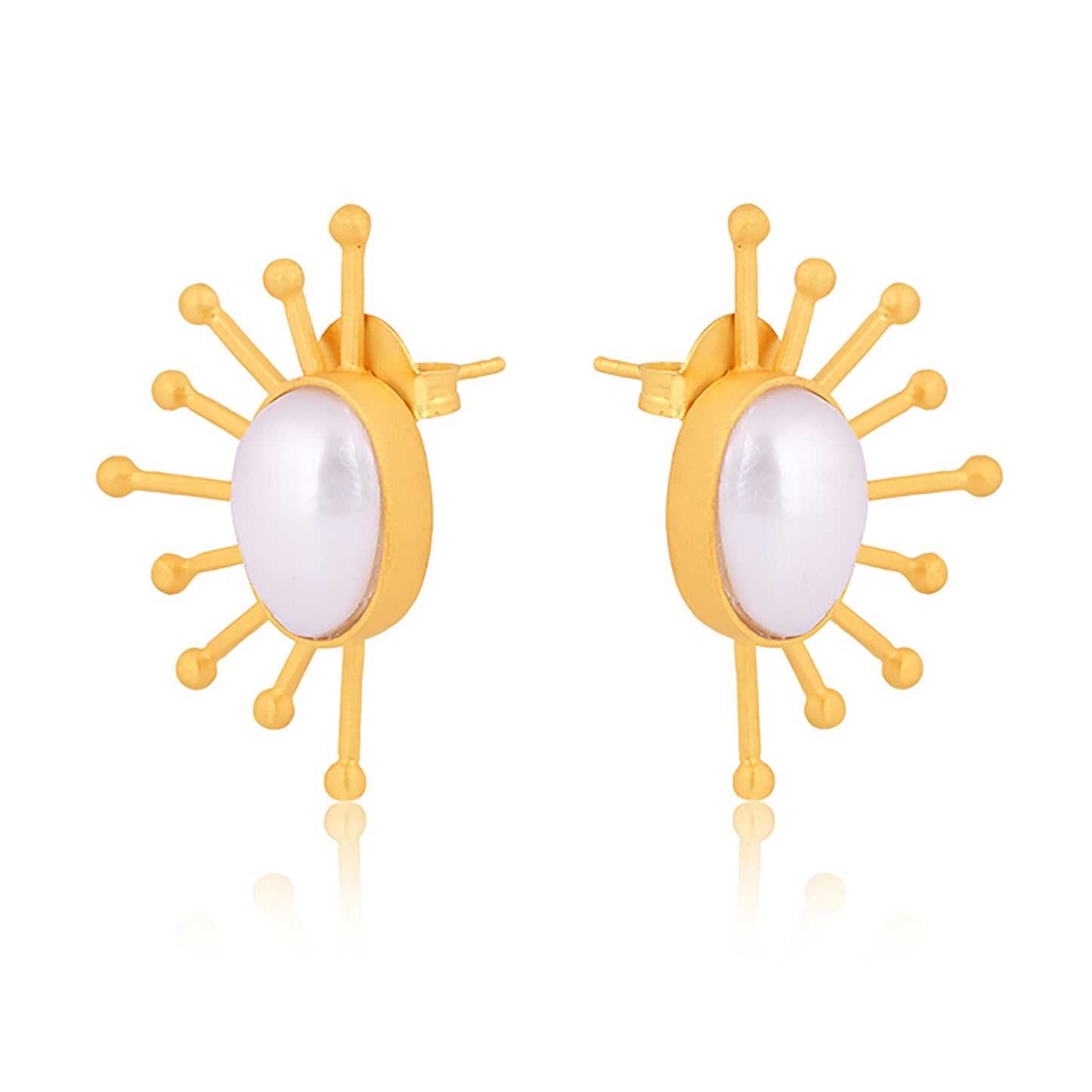 Ray of Sunshine Stud Earrings - Pearl