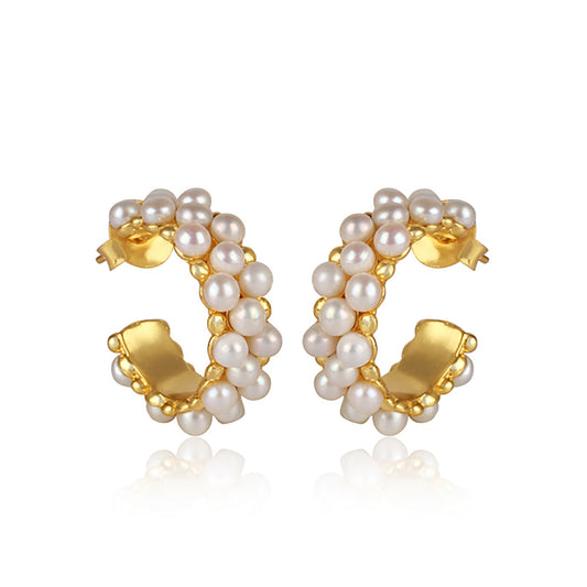 Sea Salt Hoop Earrings - Pearl