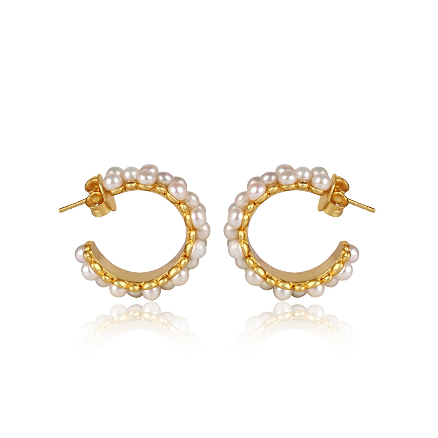 Sea Salt Hoop Earrings - Pearl