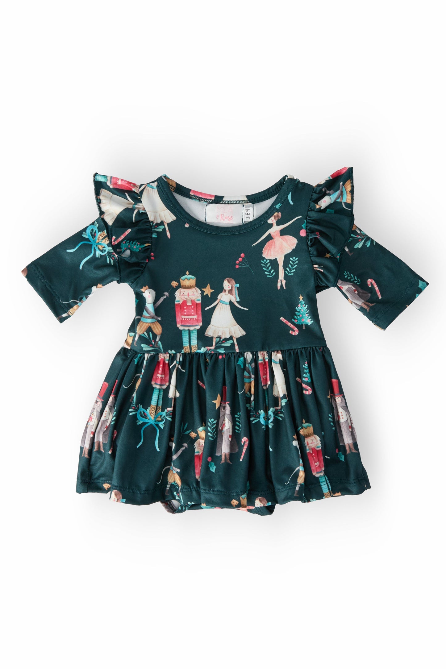 Christmas Twirl Flutter Bodysuit for Babies Mila & Rose