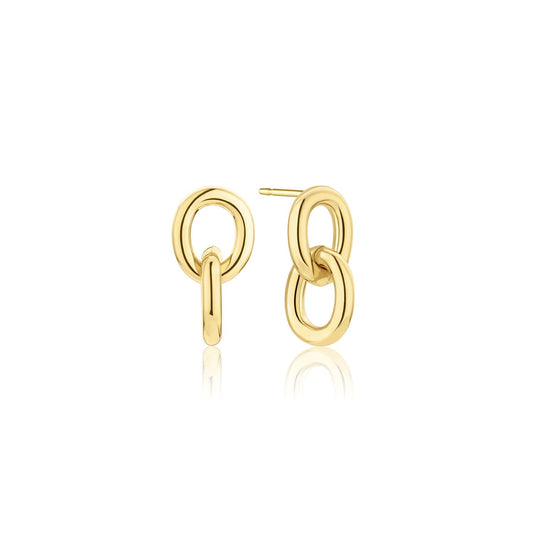 Gold Chain Link Clara Earrings 18k Gold Over Brass The First Layer