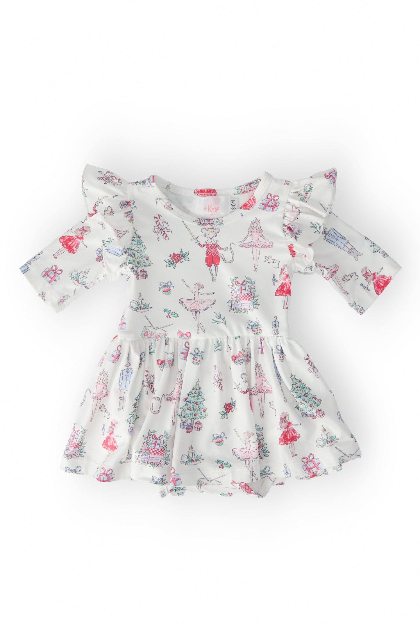 Twirl Flutter Bodysuit Baby Clara's Christmas Mila & Rose