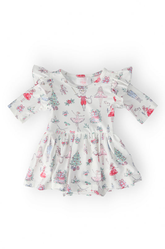 Twirl Flutter Bodysuit Baby Clara's Christmas Mila & Rose