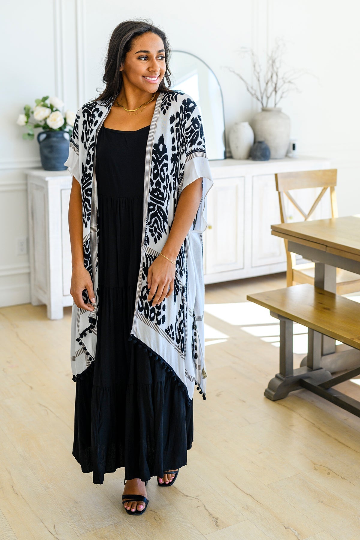 Tiered Maxi Dress Adjustable Straps Classically Cool