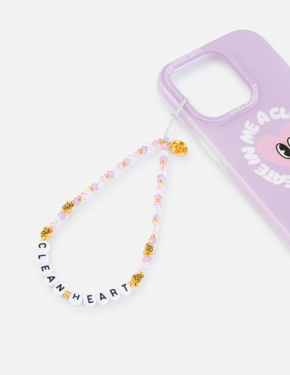 Create in Me a Clean Heart Beaded Phone Charm Phone Accessory Elevated Faith
