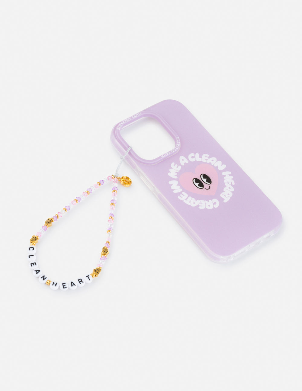 Create in Me a Clean Heart Beaded Phone Charm Phone Accessory Elevated Faith
