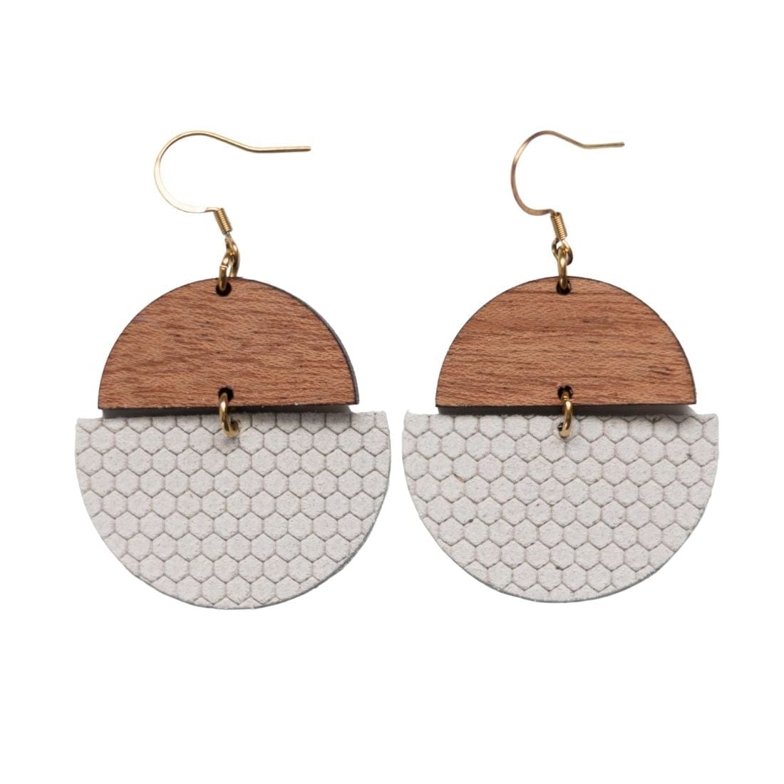 Cloud Claire Lightweight Wood and Leather Earrings Sela Designs