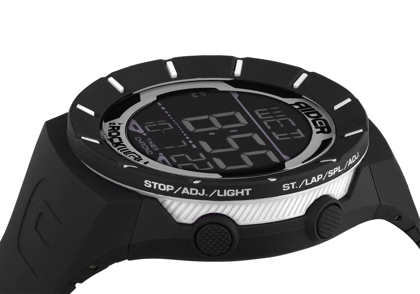Coliseum Black/White Durable Multifunction Digital Watch Rockwell