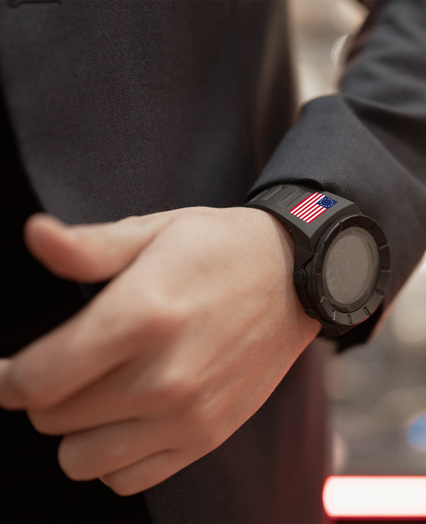 Coliseum Fit Betsy Ross Edition Phantom Black Digital Watch Rockwell Time
