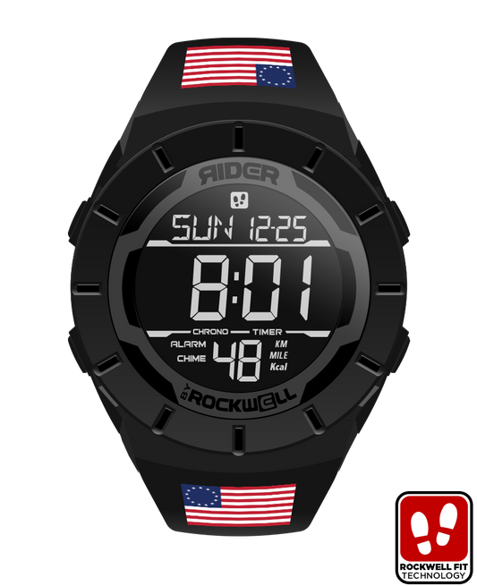 Coliseum Fit Betsy Ross Edition Phantom Black Digital Watch Rockwell Time