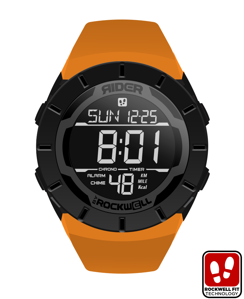Coliseum Fit Mix Up Edition Black Orange Digital Watch Rockwell Time