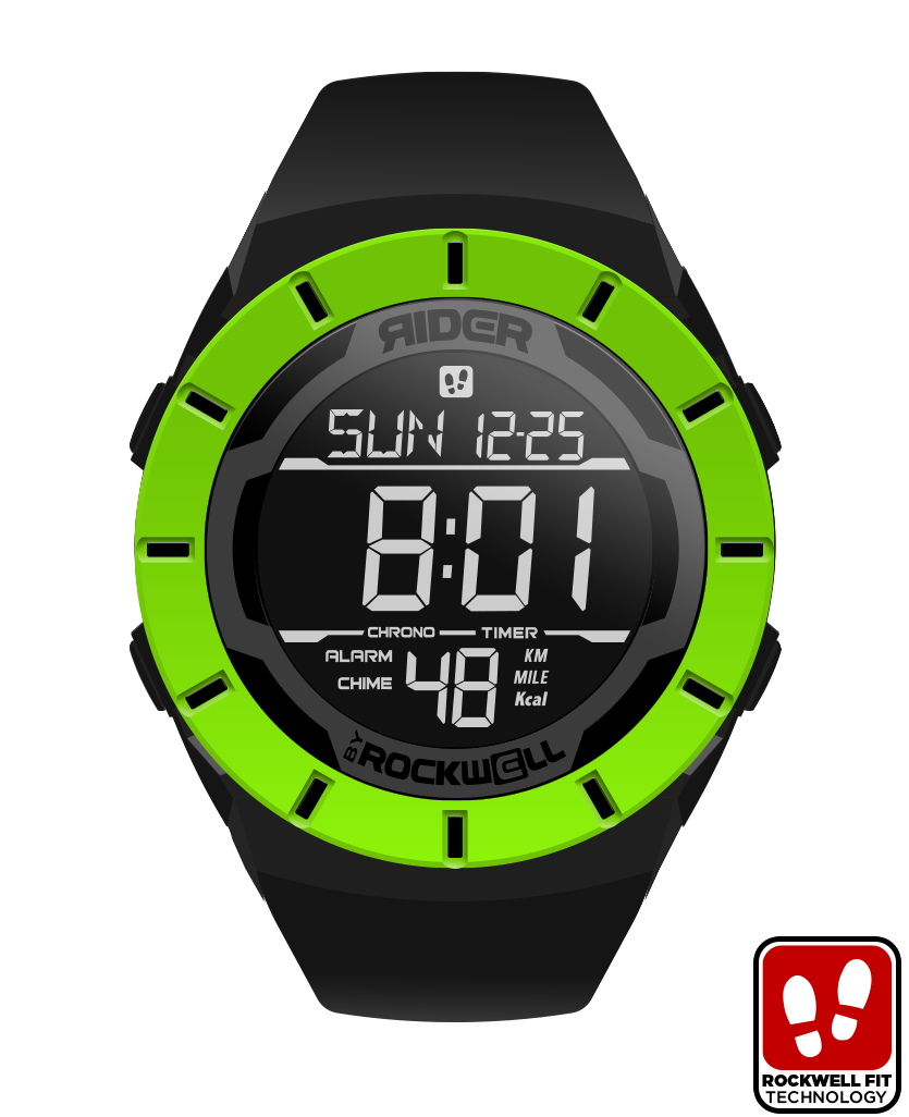 Coliseum Fit Halo Edition Black Green Digital Watch Rockwell Time