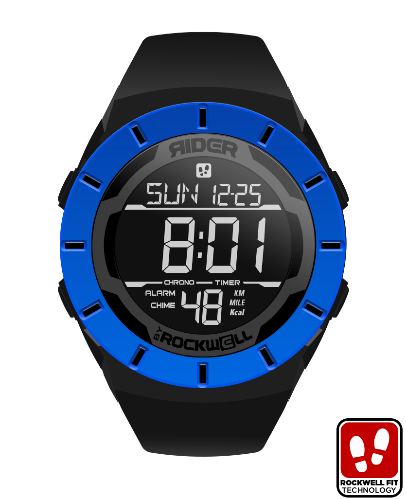Coliseum Fit Halo Edition Black Blue Digital Watch Rockwell