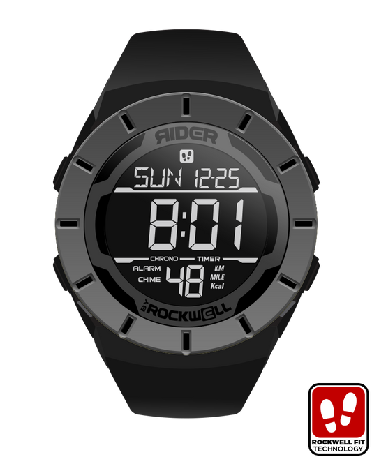 Digital Dual Timezone Coliseum Fit Halo Edition Watch Black Grey Rockwell