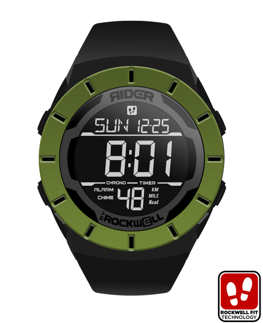 Coliseum Fit Halo Edition Black OD Green Digital Watch Rockwell Time
