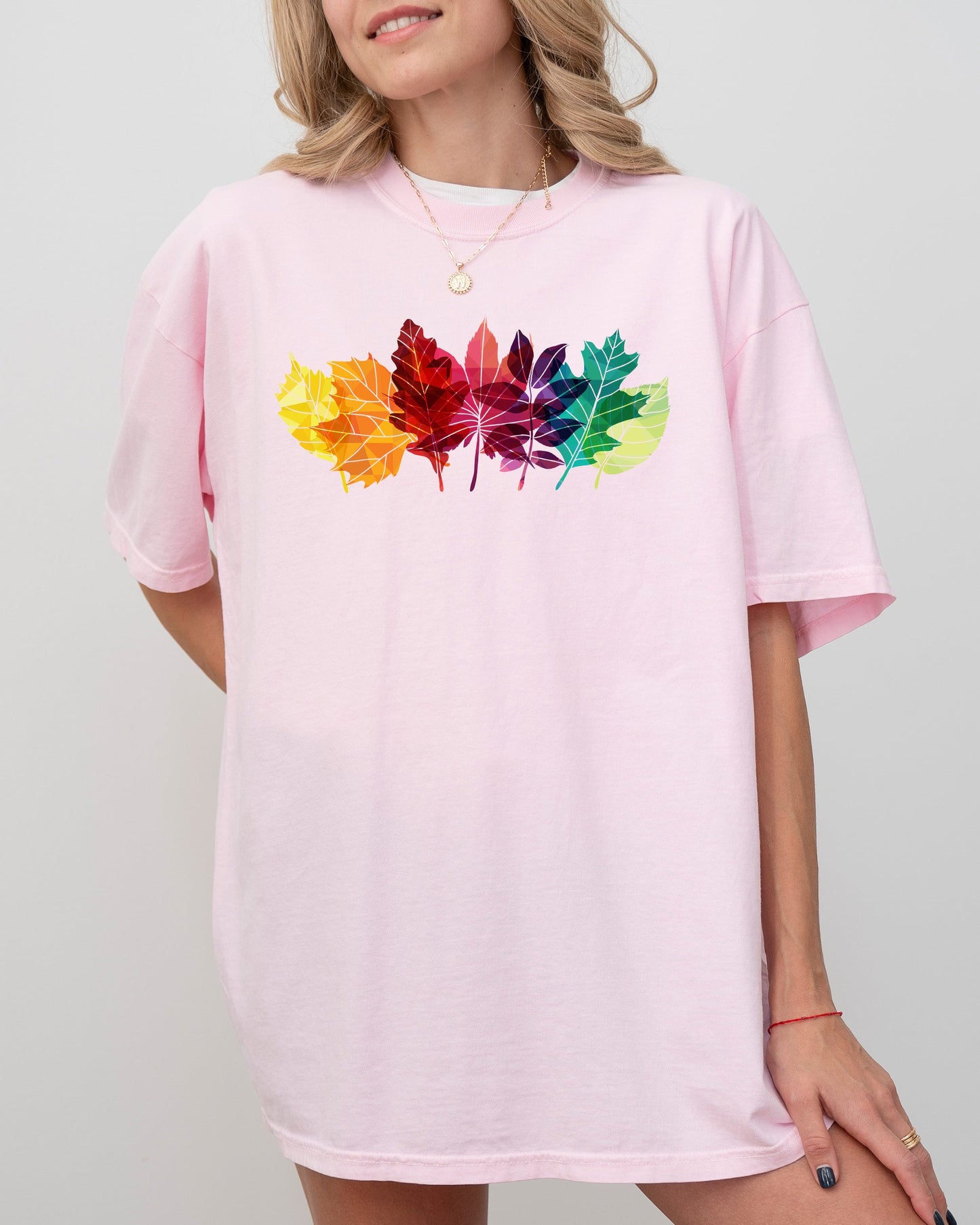 Colorful Autumn Leaves Key Attribute Fall Botanical Halloween Thanksgiving Shirt Comfort Colors T-Shirt