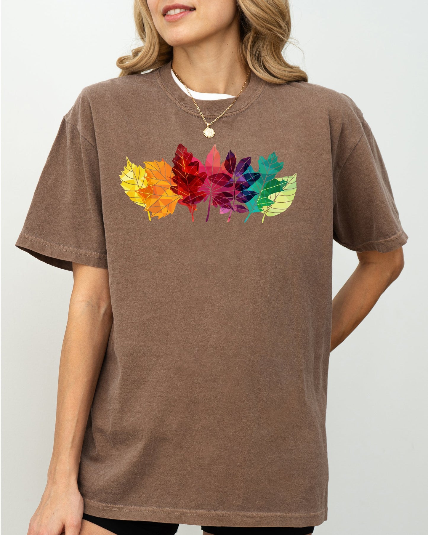 Colorful Autumn Leaves Key Attribute Fall Botanical Halloween Thanksgiving Shirt Comfort Colors T-Shirt