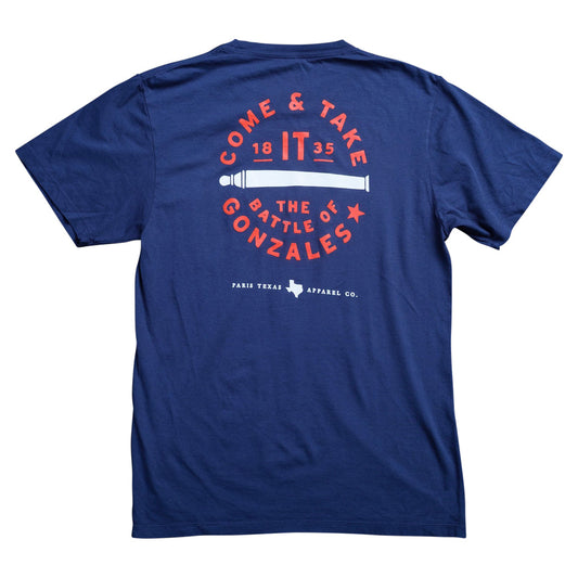 Come and Take It Navy Pocket T-Shirt Paris Texas Apparel Co