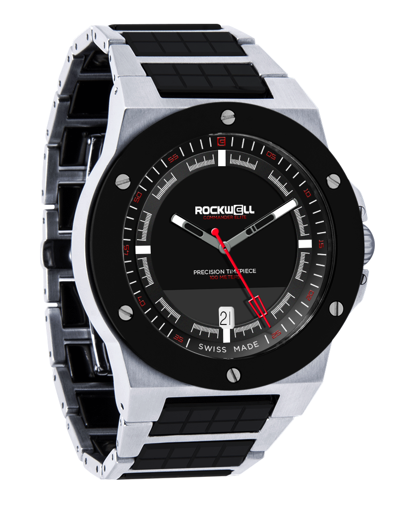 Commander Elite Silver Black Ceramic Tier 3 Edition Watch Rockwell