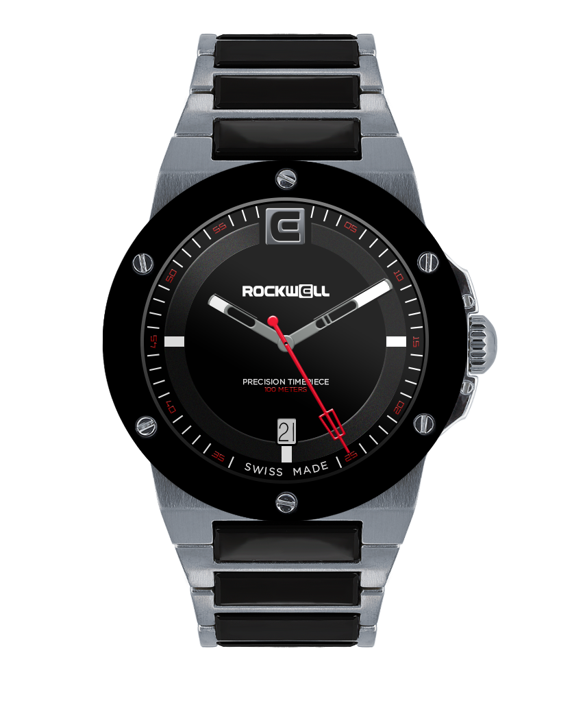 Commander Elite Silver Black Ceramic Watch Tier 2 Edition Rockwell