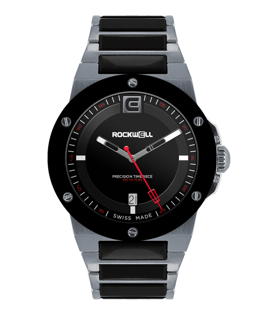 Commander Elite Silver Black Ceramic Watch Tier 2 Edition Rockwell
